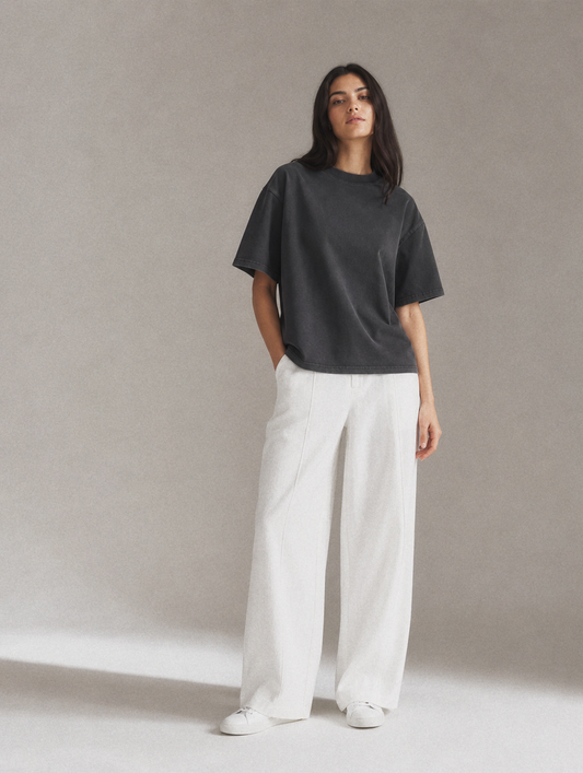 Women's Cotton-Linen Wide-Leg High-Waist Trousers