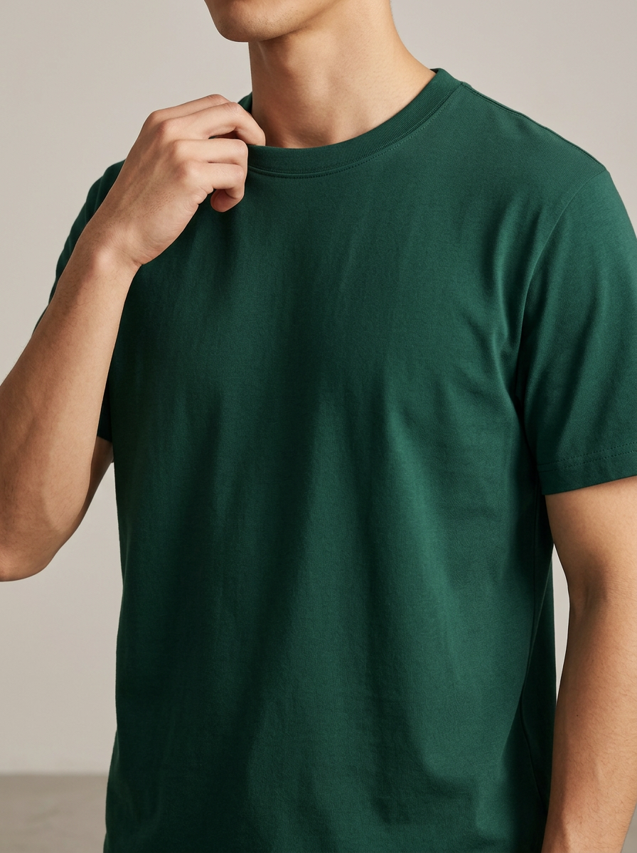 The Everyday Blank Tee — 180gsm Cotton Solid-Color T-Shirt